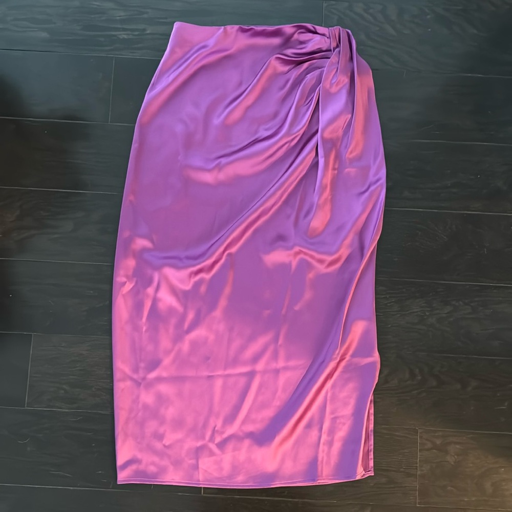 Never worn! Satin purple long skirt